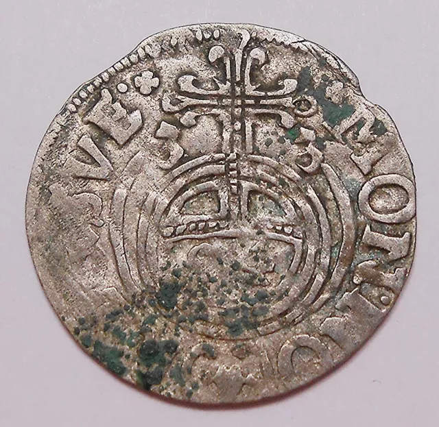 Poland Elbing 1633 SILVER 1/24 Thaler F * SCARCE Swedish Occupation Era OLD Coin