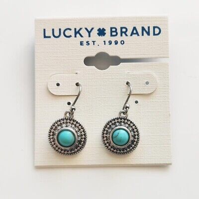 New Lucky Brand Faux Turquoise Drop Earrings Gift Vintage Women Party Jewelry
