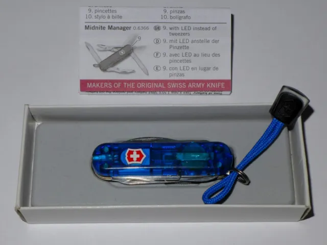 Victorinox Taschenmesser, Modell " Midnite Manager " blau-transparent 0.6366 LED