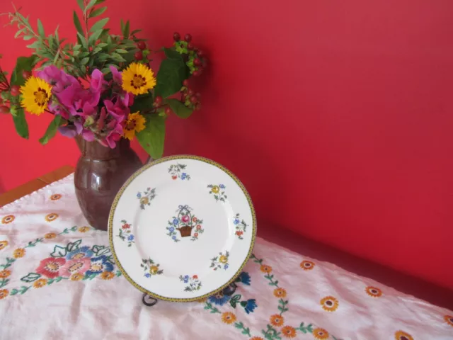 Stunning Vintage bone China  Aynsley  Floral Basket side tea plate 7"