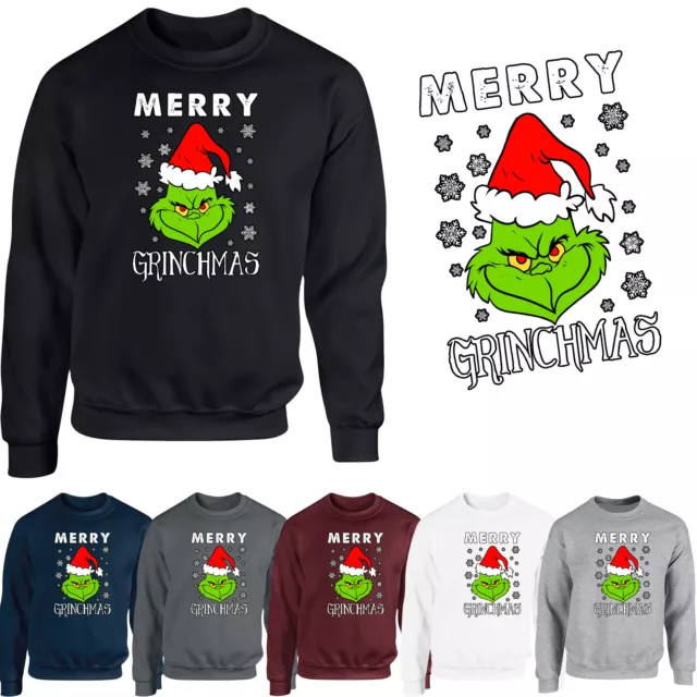 Grinch Herren Sweatshirt Weihnachtsmann Frohe Weihnachten Neuheit Festlich Lustiges Geschenk Pullover
