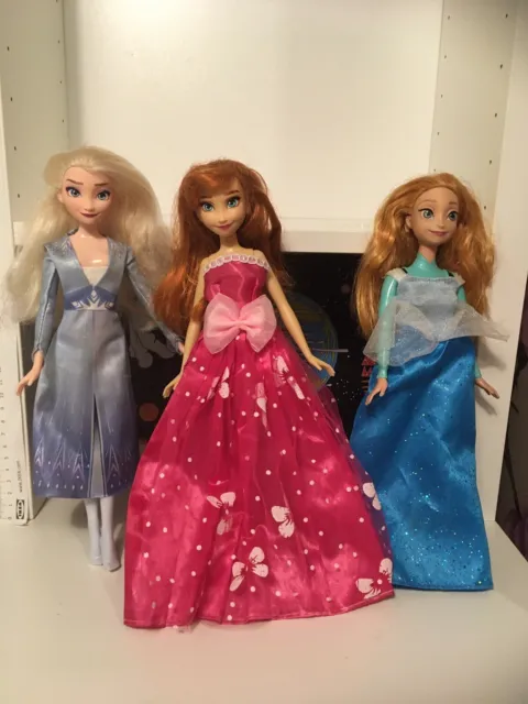 Frozen Doll Disney   Anna Elsa  Joblot Bundle Toy Figures X3 Dressed