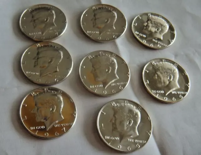 BU Special Mint (SMS) Kennedy Halves  40% Silver  1965, 1966, 1967