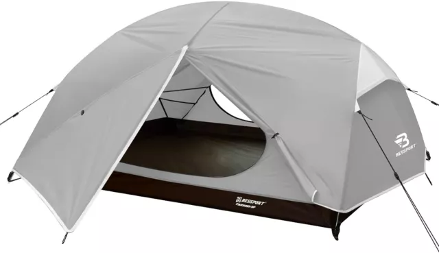 Bessport Zelt 3 Personen Camping Zelt 2 Türen Ultraleicht wasserdicht leicht