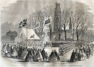 Queen Victoria. Artillery Corps & Rifle Corps. Wood Engraving, 1860.