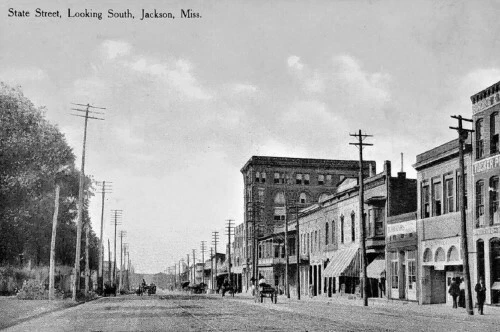 State Street View Jackson Mississippi MS Reprint Postcard