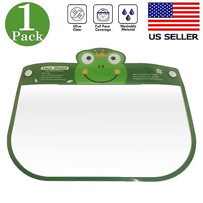 Kids Face Shield Safety Visor Protector Unisex Washable Reusable Cover Frog 1 Pc