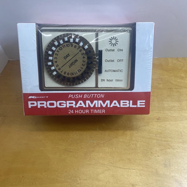Vintage K-Mart Programmable 24 Hour Timer Push Button Timer 19-55 NOS