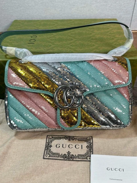Gg marmont small sequin shoulder bag cheap