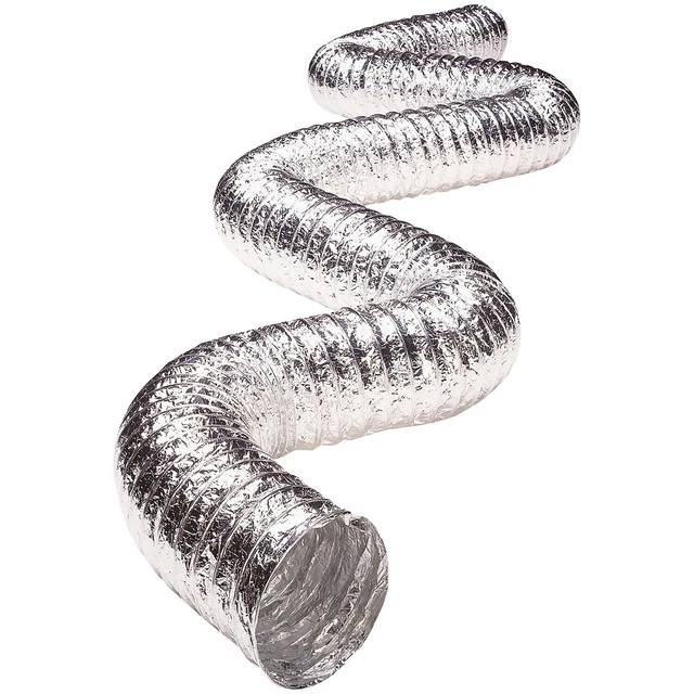 Deflect-O Deflecto Silver Supurr-Flex 5-Ply Aluminum Flex Duct 4"" x 25' (F0425)