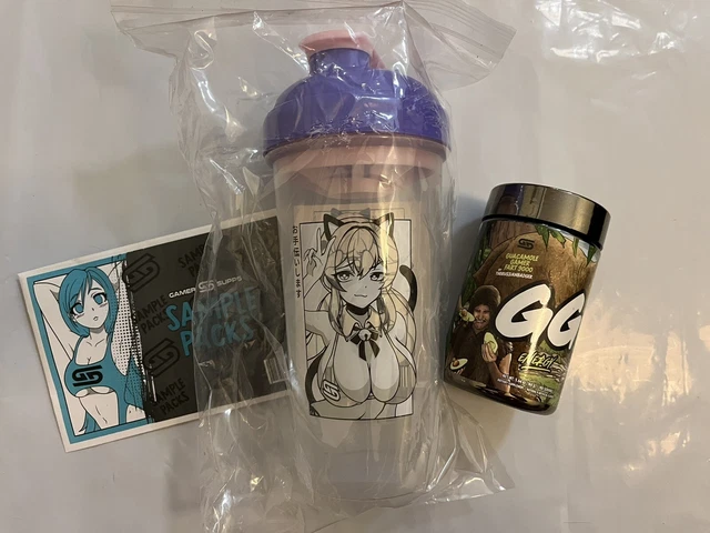 Taza agitadora y pegatina GamerSupps Waifu Cups S2.9 NEKO MAID edición limitada