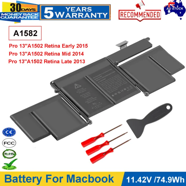 A1582 Battery for Macbook Pro 13'' Retina A1502 Late 2013 Mid 2014 Early 2015