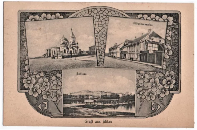 alte Ak Mitau, Gruss aus Mitau, Mehrbild, gel. 1916