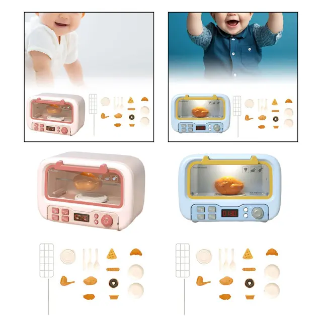 Microwave toys and food accessories for children, play toys with lights and