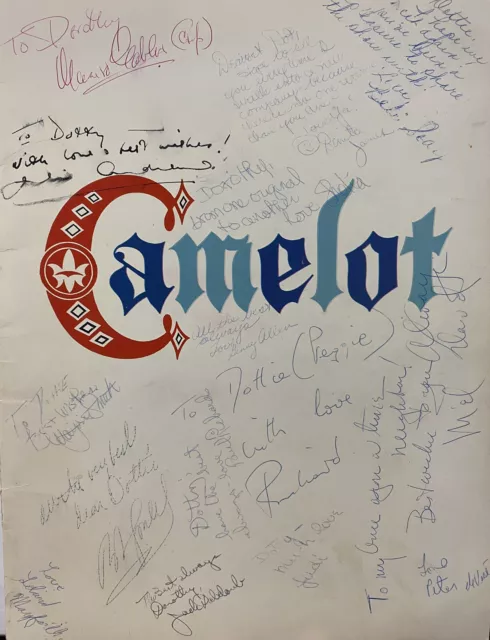 Very Rare Entire Cast Signed Vintage Camelot Julie Andrews Richard Burton Etc Very Rare Entire Cast Signed Vintage Camelot Julie Andrews Richard Burton Etc