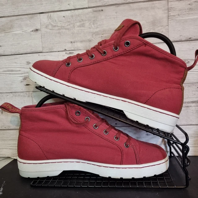 Red canvas deals dr martens