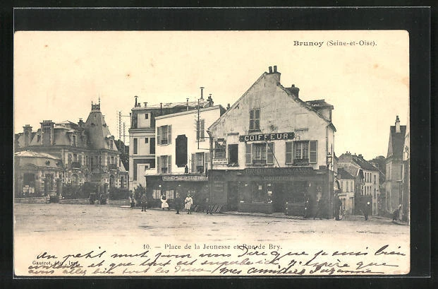 CPA Brunoy, Place de la Jeunesse et Rue de Bry 1907