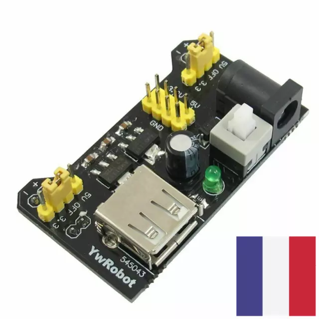 Bouclier d'adaptateur de module d'alimentation MB102 3.3V / 5V pour Arduino