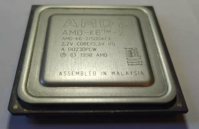 Procesador vintage AMD K6-2 500 AFX. CPU