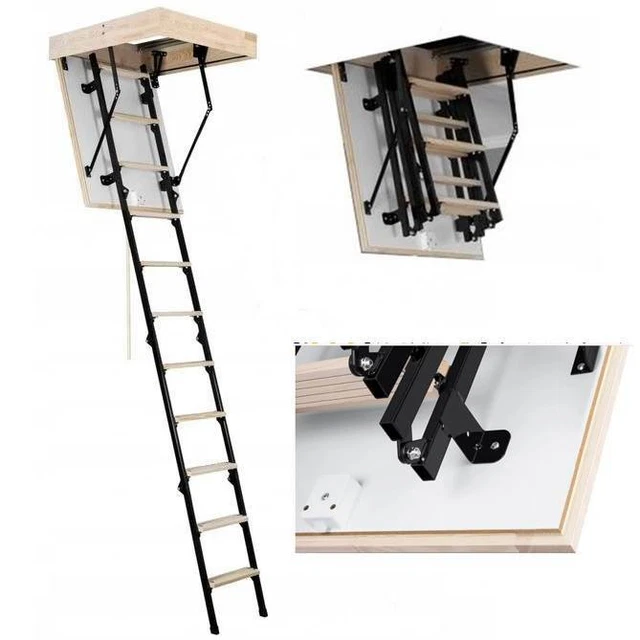 VEVOR Dachbodenleiter Scherentreppe - 299,4 Kg Tragkraft Für 2,6-2,85 M Höhe