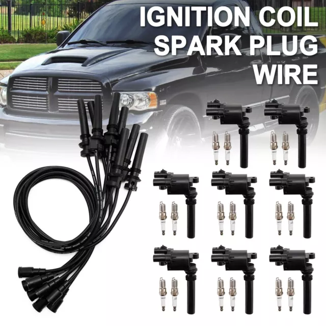 UF378 Ignition Coil+Spark Plug+Wire set For Dodge Ram 1500 2500 3500 5.7L V8 T7