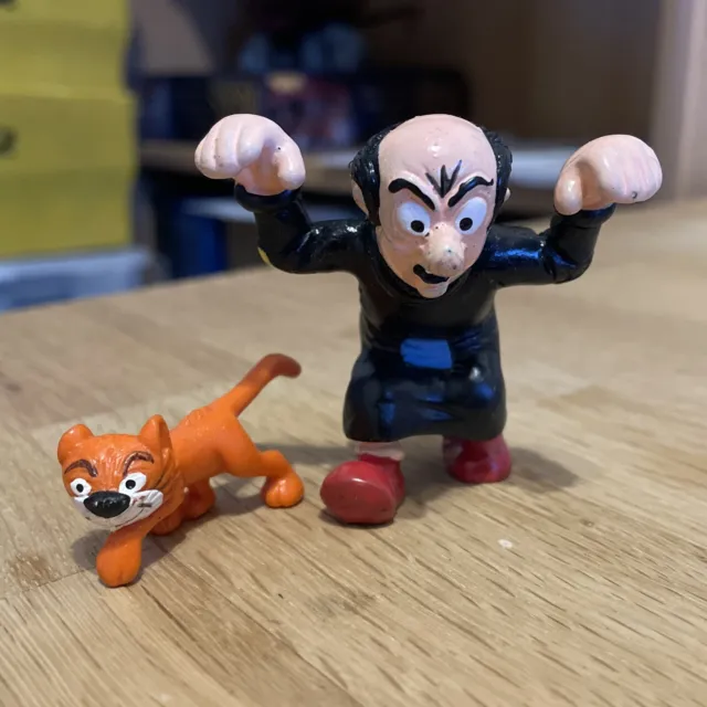 Schlumpf Schlümpfe Schleich Gargamel jagend + Katze Azrael