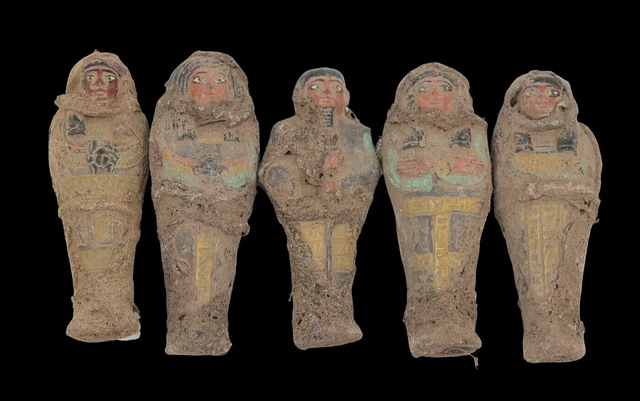 5 RARO ANTIGUO EGIPCIO ANTIGUO SERVIDOR REAL Ushabties Estatuas Momificadas...