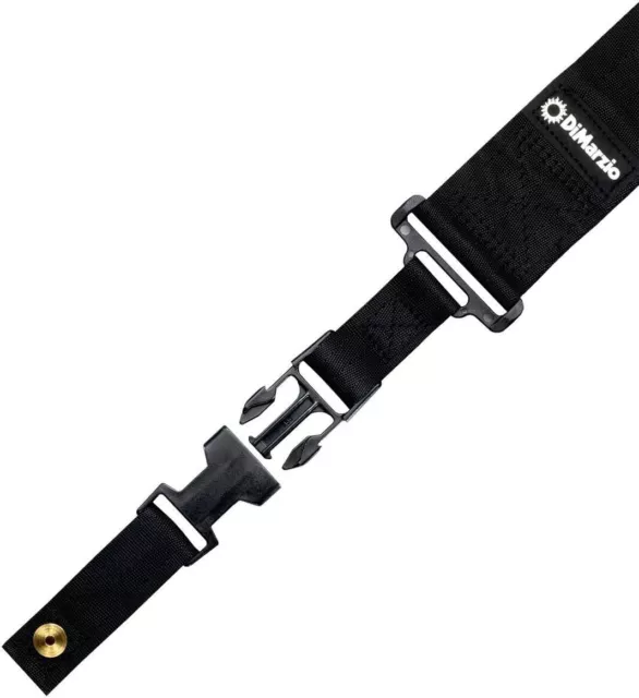 DiMarzio Clip Lock Nylon Elastic Stretch Quick Release 2" Guitar Strap, Black