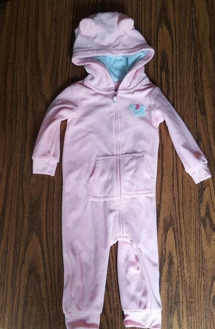 Baby Toddler Girls Size 12 Months One Piece Fleece Full Zip Carters Jumpsuit