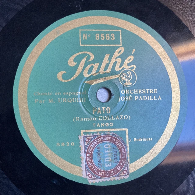 78 rpm Urquiri Orch Padilla Copetin, Pato. 8563 Pathe