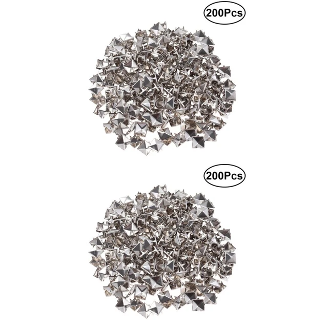 400 Pcs Rivet DIY Punk Shoes Metal Studs Spikes Clothing Pyramid Rivets Orange