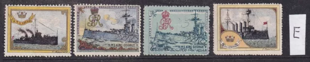 Delandre WWI Cinderella 4 x Ships HMS Jackal, King George V(2), Leviathan (E)