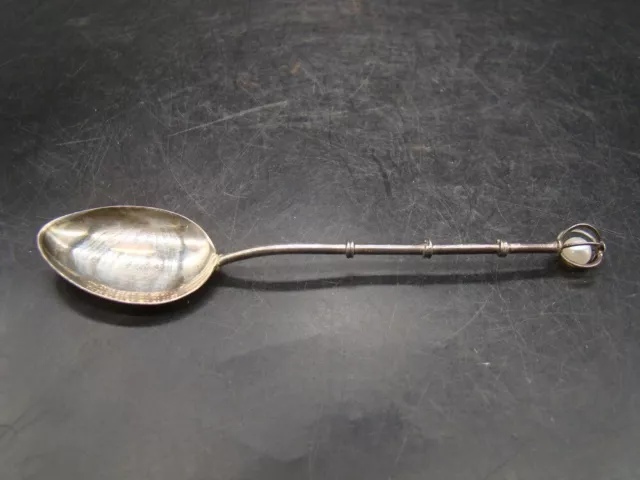 Japanese 1920's nice small spoon with 1 pearl in handle (STERLING JAPAN)  j2829
