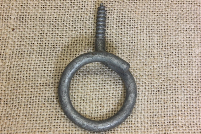 Old Plant Hook Full Twist Pig Tail Hanger for Windy Area Vintage Galvanized