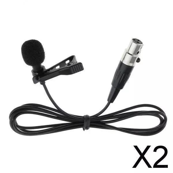 2x Mikrofon Mini XLR 3 Poliger Clip On Omnidirektionale Mikrofon mit Clip, Mic