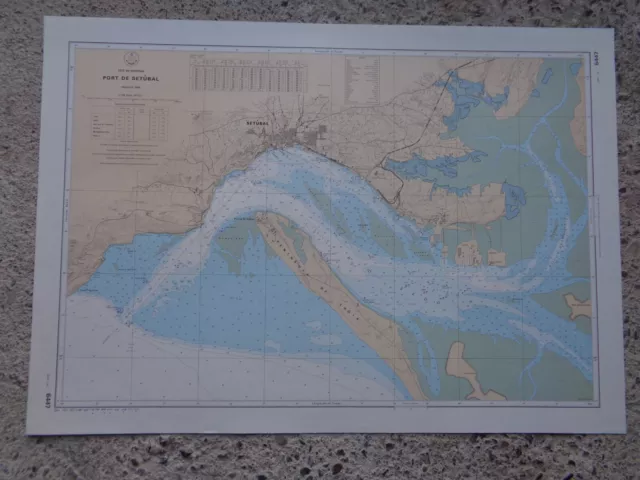 CARTE  MARINE / Port de Setubal  Côte du Portugal  1984