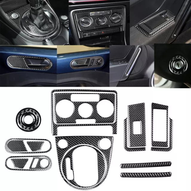 17Pcs For Volkswagen VW Beetle 2012-19 Carbon Fiber Full Set Interior Cover Trim
