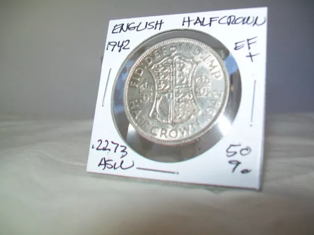 1942 Great Britain Half Crown  KM-856 Silver High Grade