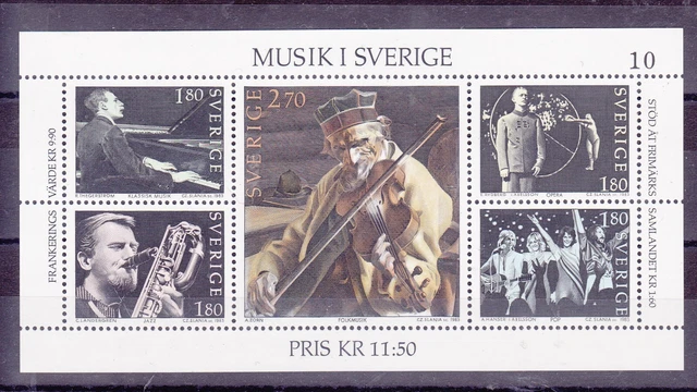 SCHWEDEN, BLOCK MUSIK in Schweden 1983 postfrisch siehe Scan EUR 1,00