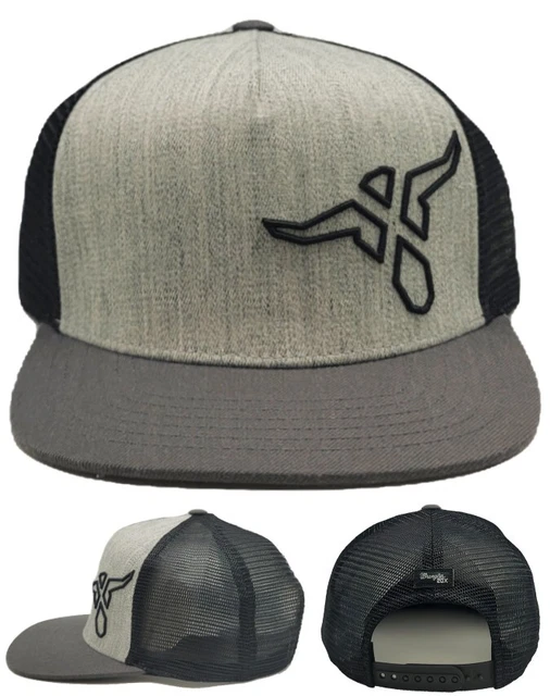 Wrangler New PBR Bull Head Riding Gray Black Mesh Era Snapback Hat Cap