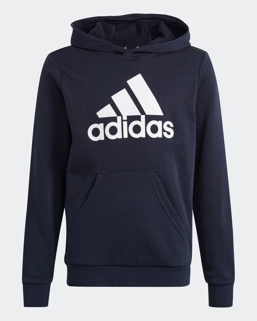 ADIDAS FELPA con Cappuccio Unisex Bambini Ragazzi Tempo Libero Sport Blu Kids