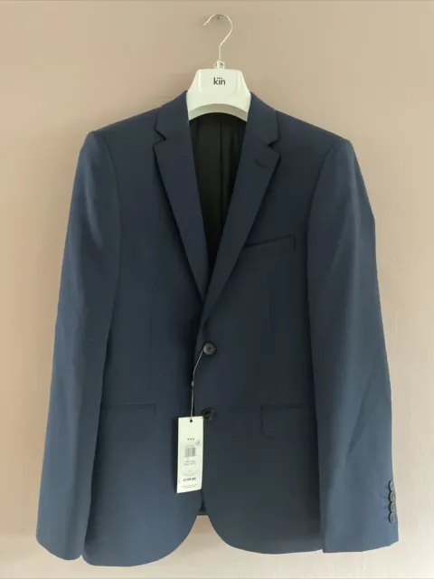 Kin John Lewis Blazer Suit Jacket Navy Blue Smart BNWT £109 36 Short Slim Fit
