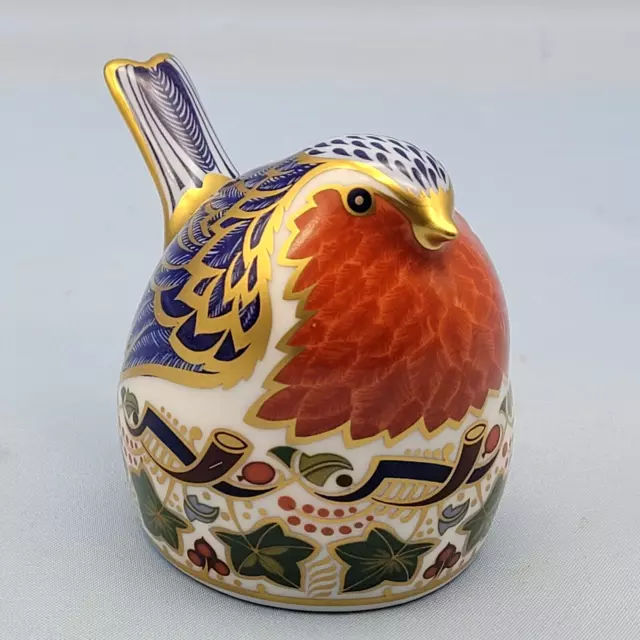 Royal Crown Derby Robin Nesting 1st Quality Paperweight Gold Stopper