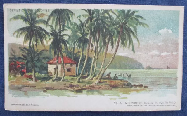 1903 Puerto Rico Mid Winter Scene Chicago Sunday American Postcard