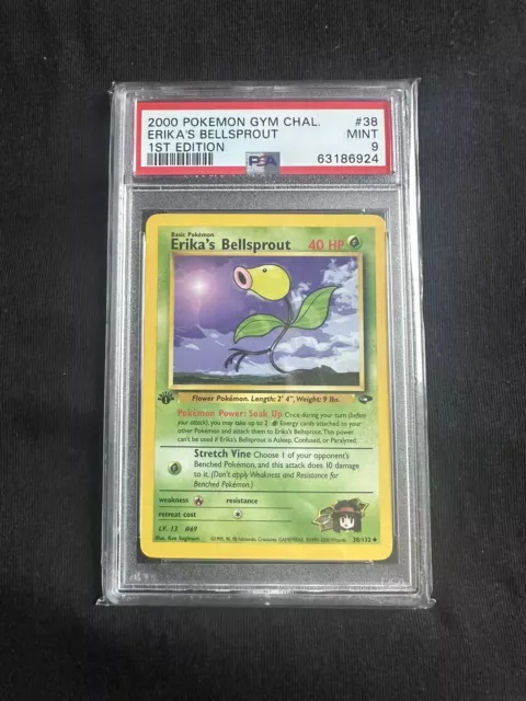 Pokemon: Gym Challenge 1st Edition Uncommon: Erika's Bellsprout 38/132 PSA 9