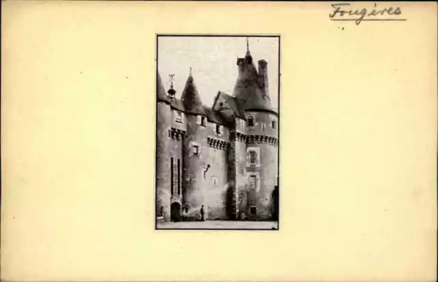 Chateau Schloss Fougères-sur-Bièvre seltener Heimatbeleg Postkarten Format ~1940