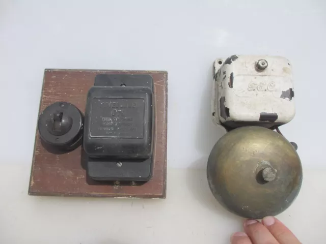 Vintage Old Original Electric Gec Bakelite Brass Door Alarm Butler Bell