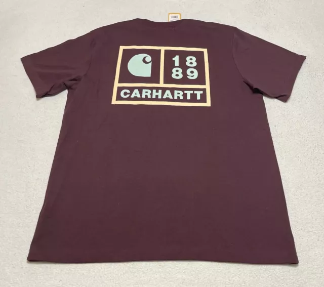 CARHARTT T SHIRT Men's Large Red Short Sleeve Relaxed Fit Heavyweight ...