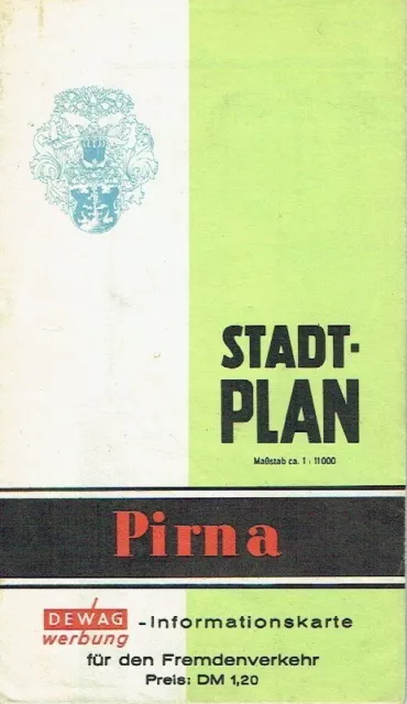 Stadtplan Pirna Sachsen DDR um 1963