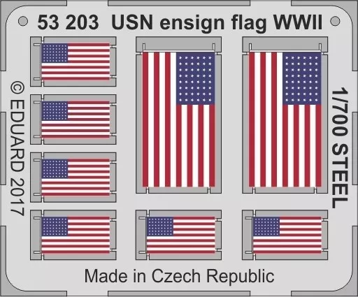 EDP53203 - Eduard Photoetch 1:700 - USN Ensign Flag WWII Steel